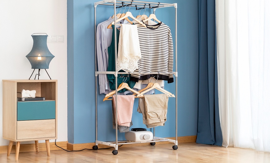 Image 2: InnovaGoods elektrischer Wäschetrockner Dupledry mit 2 Höhen 1200 W 