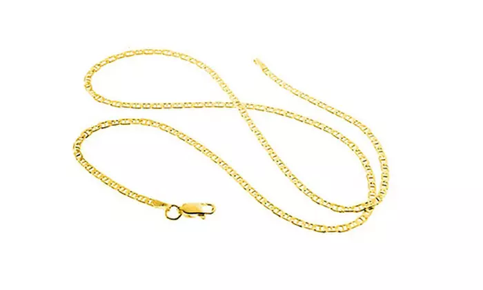 18K Yellow Gold Plated Sterling Silver Chains Made in Italy (Multiple Styles)