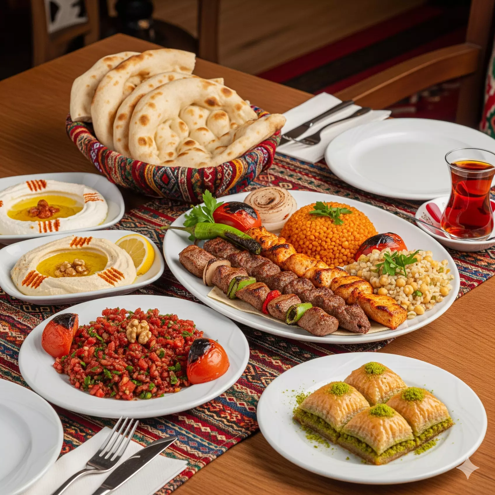 Türkisches 3-Gänge-Menü à la Carte mit Fleisch für 1, 2 od. 4 Personen