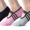 Image 5: 1-3 Pair Yoga Sock for Women Non-Slip Grips & Straps Dance Socks Pilates Socks 