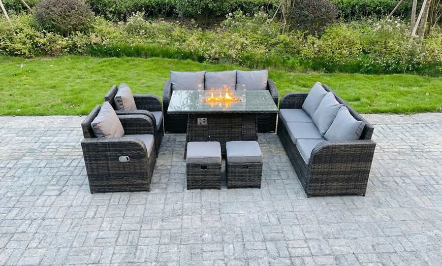 Image 4: Deluxe 10-Seater Rattan Garden Furniture Set