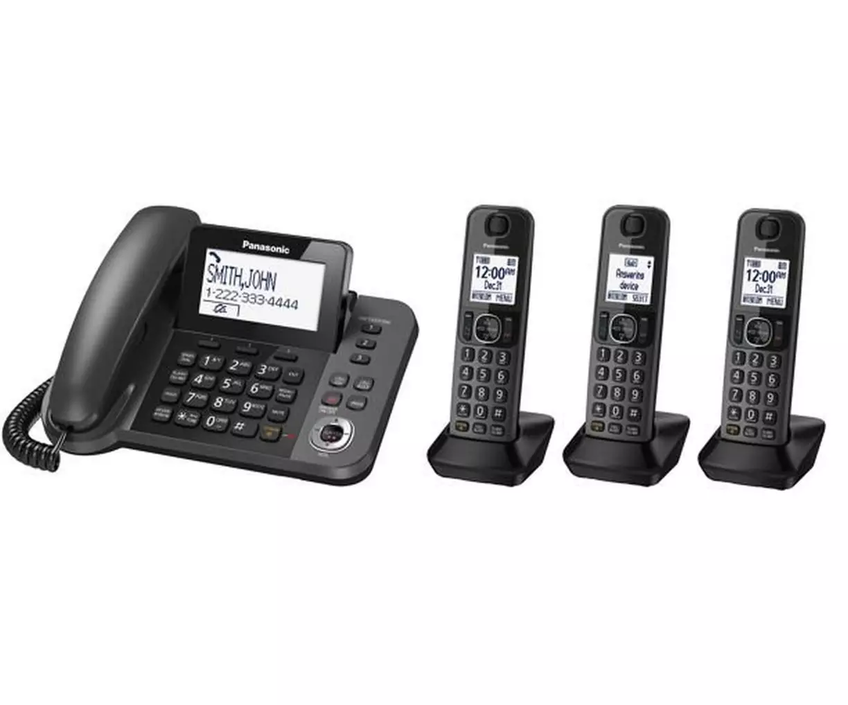 Panasonic DECT Corded and Cordless Landline Telephone Set (4-Piece) (Manufacturer Refurbished) - Primary Image