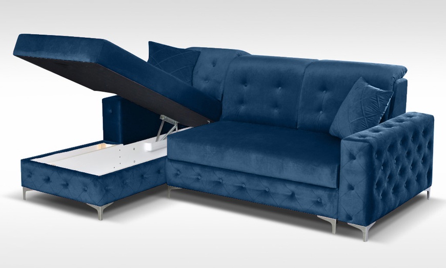 Image 18: Plush Velvet Sofa Bed