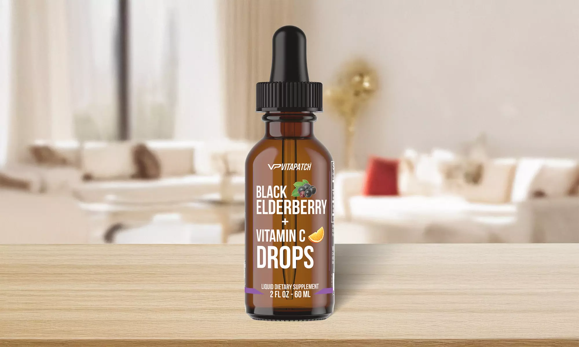 Premium Grade Elderberry Immune Support with Vitamin C Drops