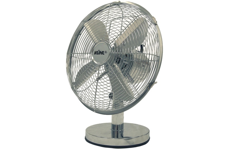 Image 2: Planet Direct 12'' Desk Fan Electric Oscillating Metal Cooling