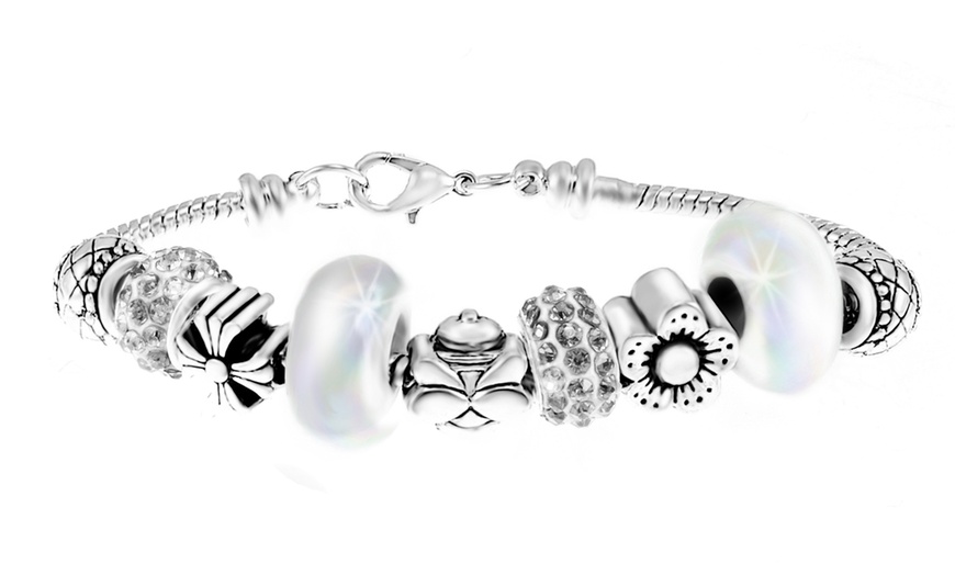 Image 7: Pulsera en tonos plateados de SC Crystal