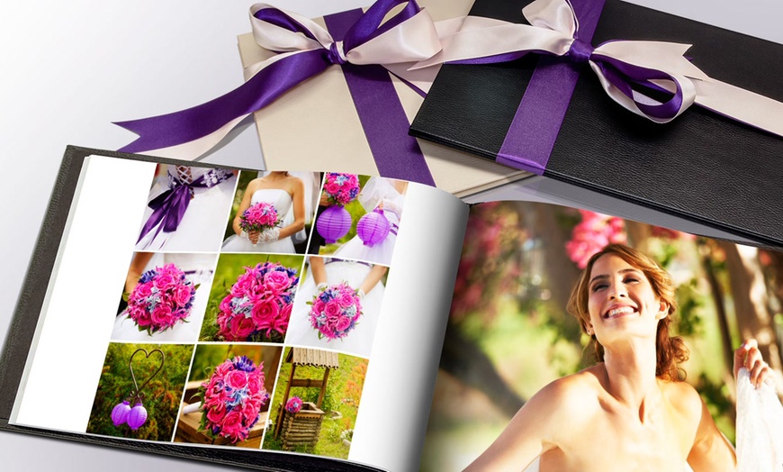 Image 2: Álbum de fotos personalizado A4 con tapa de cuero y hasta 100 páginas