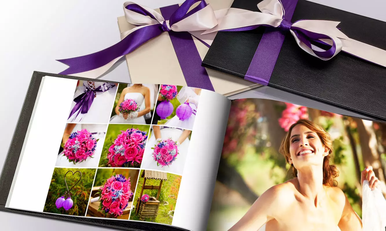 Álbum de fotos personalizado A4 con tapa de cuero y hasta 100 páginas