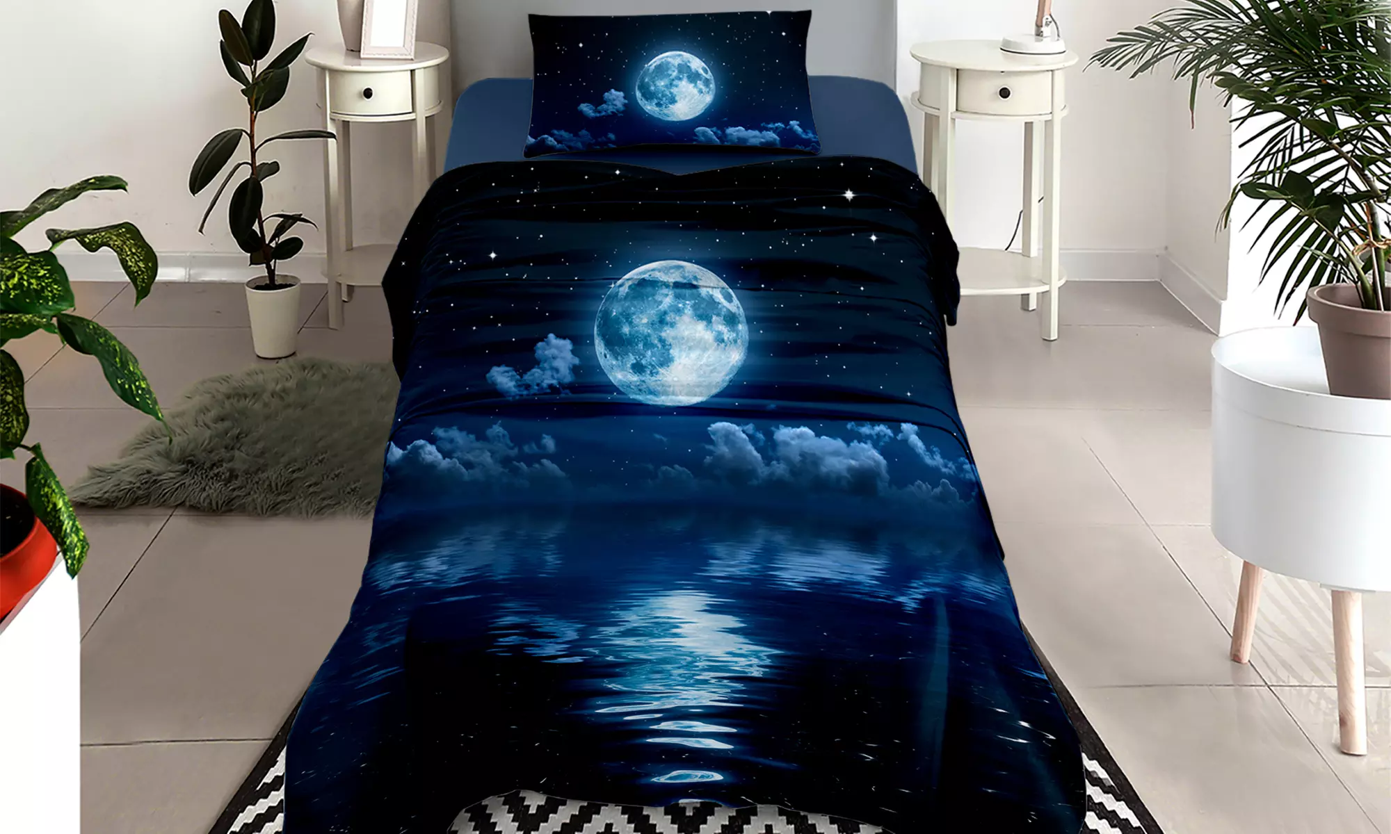 Completo lenzuola in cotone con stampa digitale