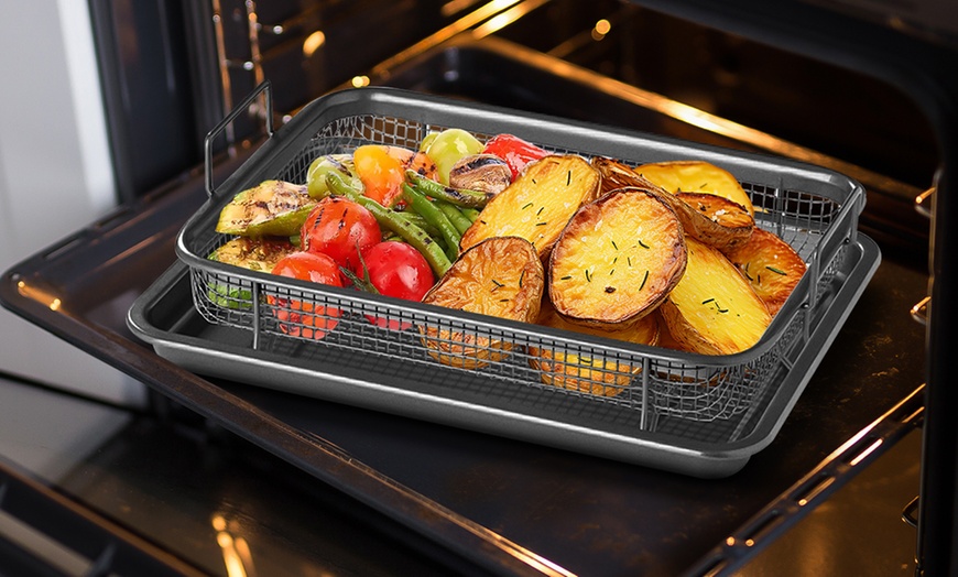 Image 2: Two Piece Air Fryer Crisper Tray