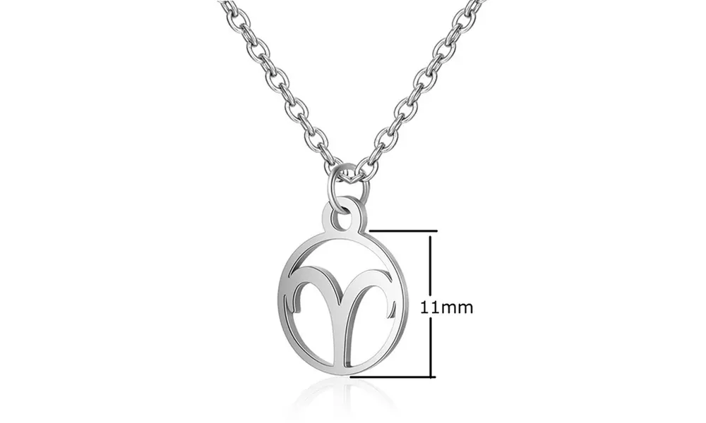 Collier astrologique en acier inoxydable, doré ou argent