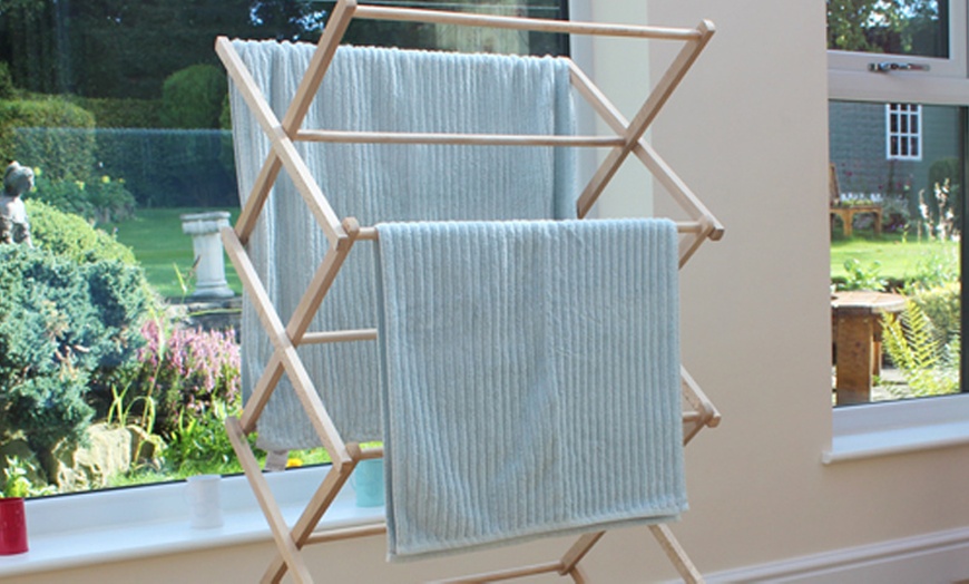 Image 1: Folding Clothes Airer