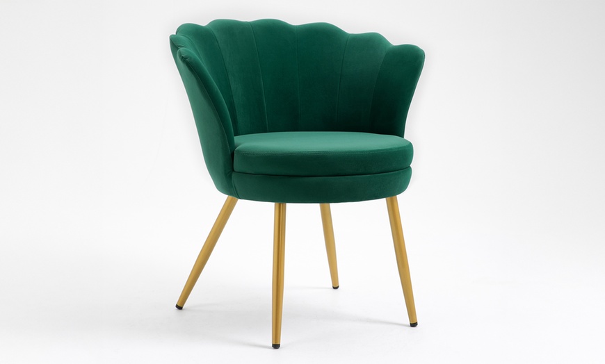Image 1: Poltroncina a conchiglia Maddina in velluto