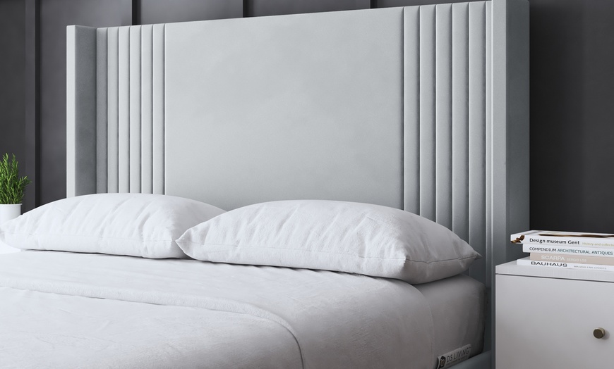 Image 16: Elara Winged Panel Bed in Various Sizes and Colours