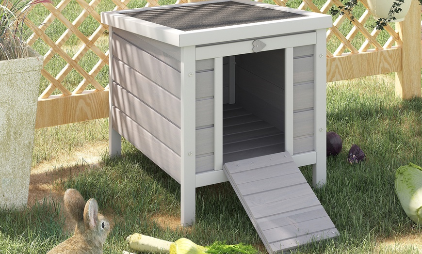 Image 12: Pawhut Outdoor Wooden Rabbit Hutch Collection