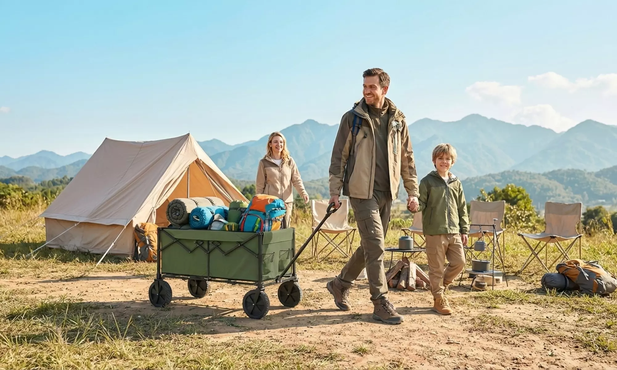 Outsunny Heavy-Duty Folding Wagon Cart