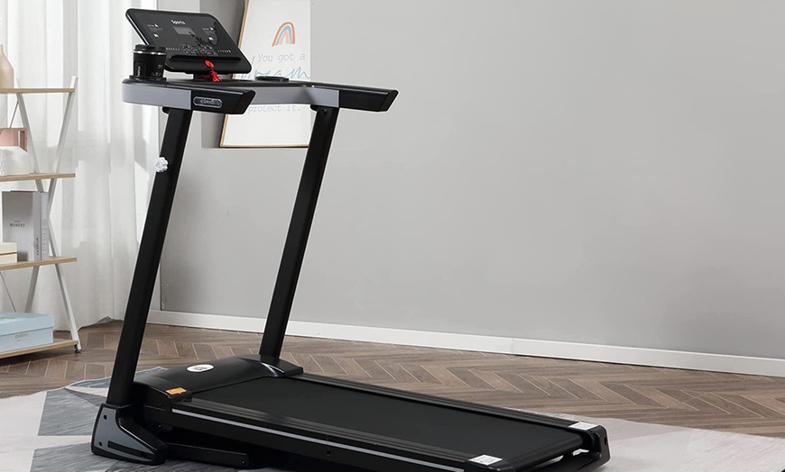 Image 4: HomCom Folding Treadmill for Home Motorised Running Machine 