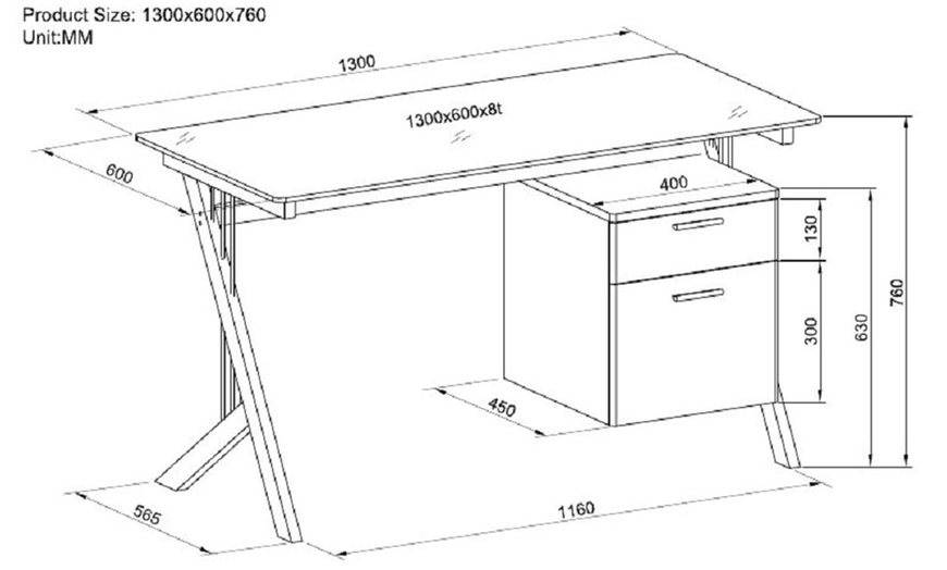 Image 2: Glass Top Computer Desk