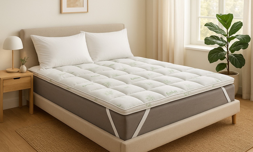 Image 1: Topper Bamboo van 8 cm dik, gevuld met microvezel-ballen van Sampur