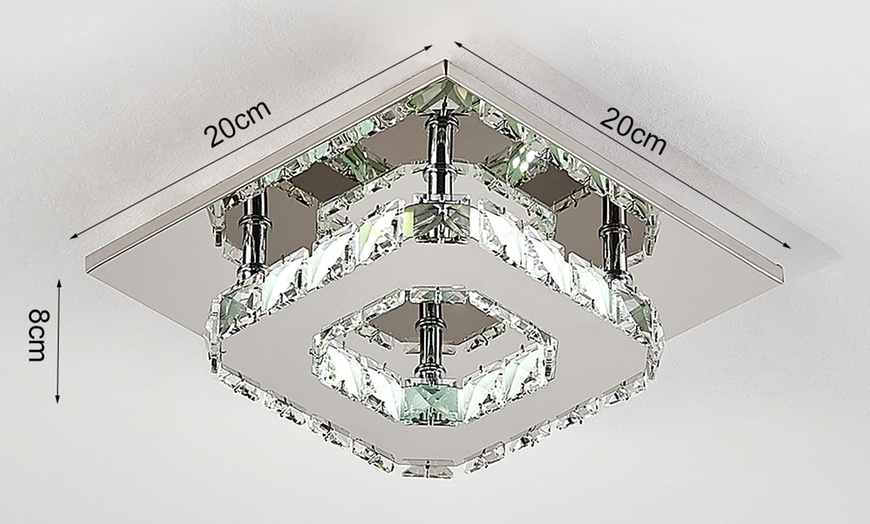 Image 4: Crystal LED Semi-Flush Ceiling Light with Chrome Finish