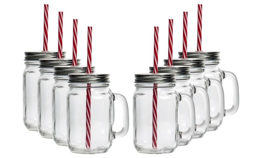 Image 7: Jam Jar Drinking Glasses