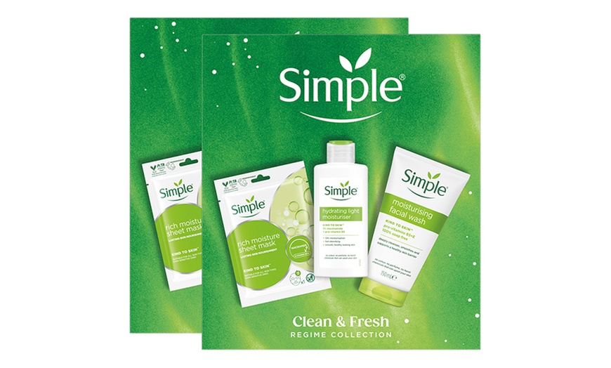 Image 5: Simple Gift Set Clean and Fresh Regime Face Wash Mask Moisturiser 