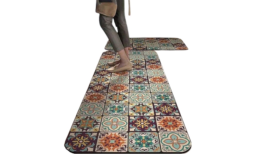 Image 4: Non-Slip Kitchen Floor Mats Set