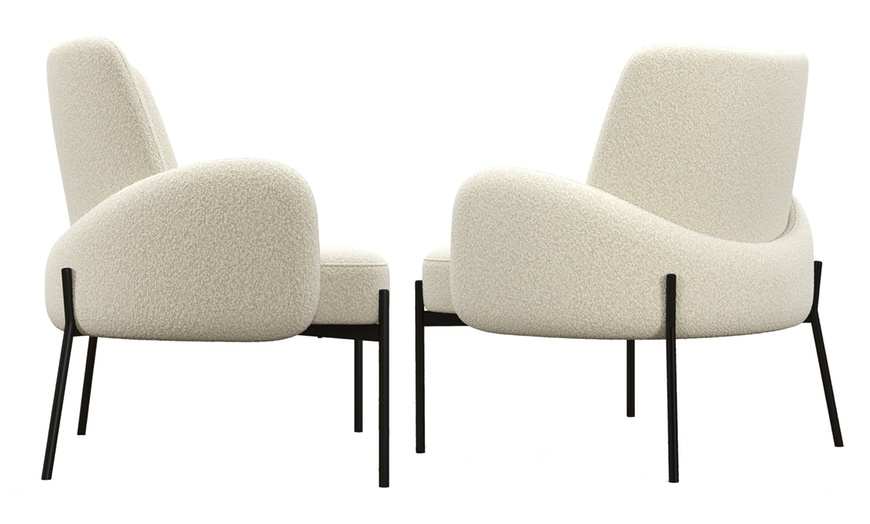 Image 5: Poltrona moderna in tessuto bouclé e metallo Doosense