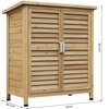 Image 13: Outsunny Wooden Garden Storage Sheds in Grey or Natural Wood