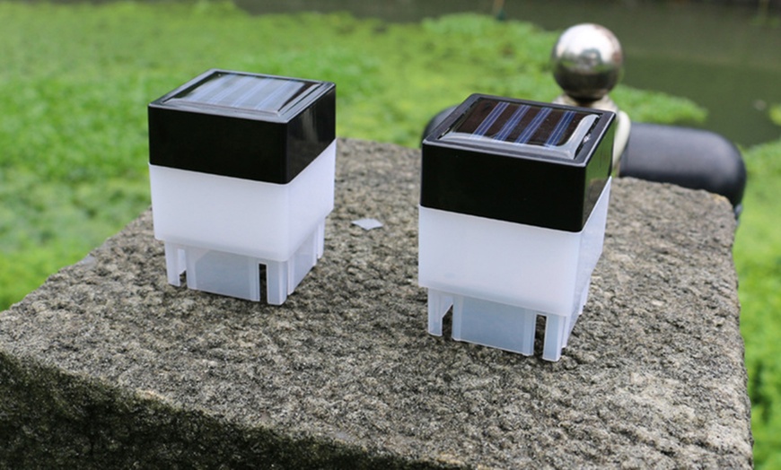 Image 8: Solar-Powered Garden Post Cap Light