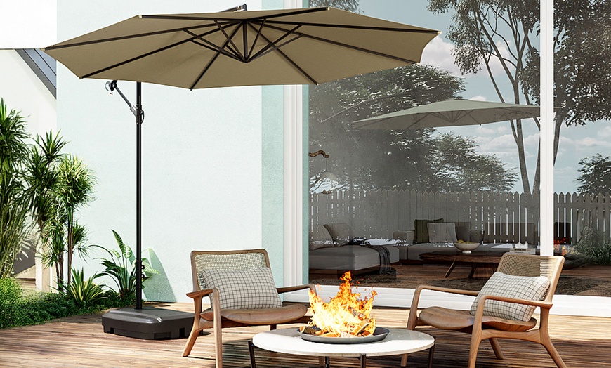 Image 2: 3M Cantilever Parasol Water-, UV-Resistant with Adjustable Height