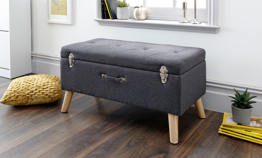 Image 2: Suitcase-Inspired Ottoman Storage