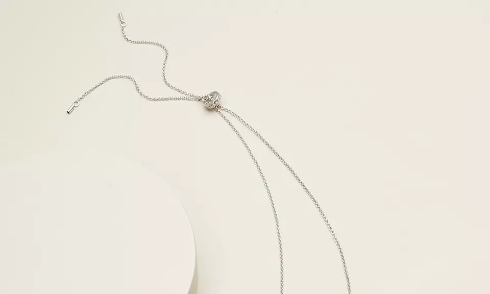 Adjustable Crystal Butterfly Necklace Made With Crystals From Swarovski