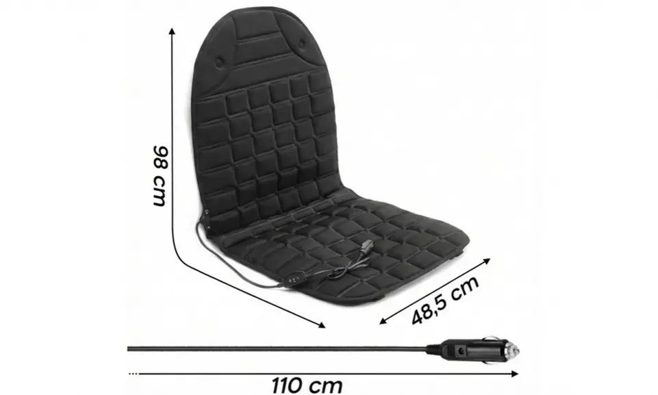 Funda calefactable para asiento de coche; modelo universal