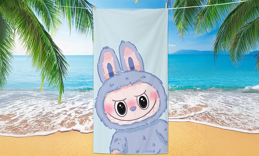 Image 7: Labubu Inspired Cute Beach Towel