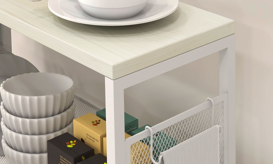 Image 6: HOMCOM 3-Tier Kitchen Cart