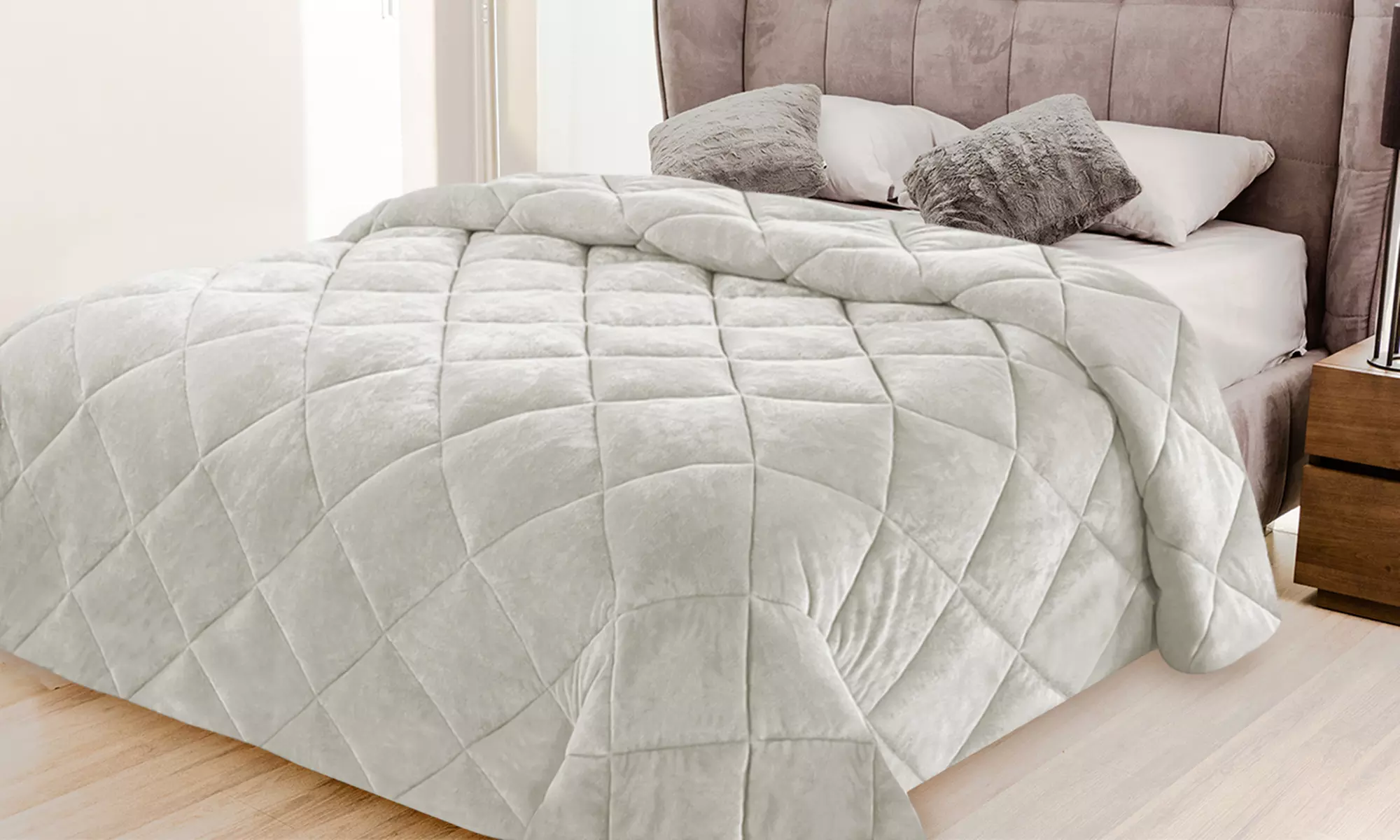 Trapunta matrimoniale in velluto Made in Italy