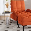 Image 6: Velvet High Back Leisure Recliner Armchair and Footstool Set 