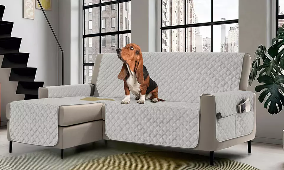 Housse de canapé imperméable, antitache, matelassée et réversible