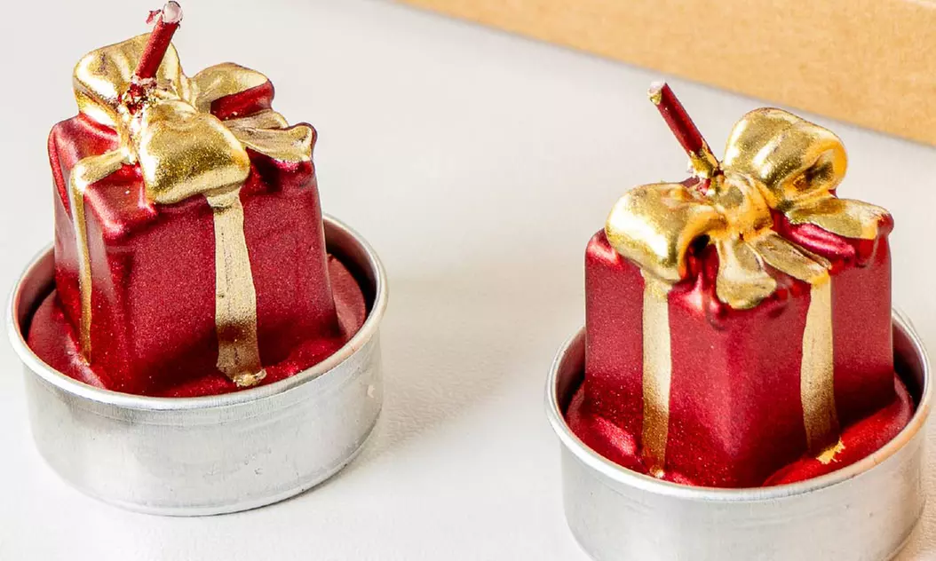 Set mit 18 3D-Weihnachts-Teelichtern – inklusive Geschenktasche