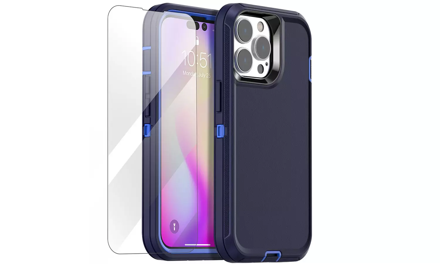 For iPhone 14 Pro Case Heavy Duty Shockproof Hybrid Hard Cover Screen Protector