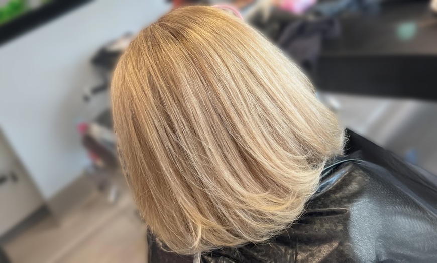 Image 3: Scissor Haircut w/ Blowout, All Over Color, Partial Highlights, & More