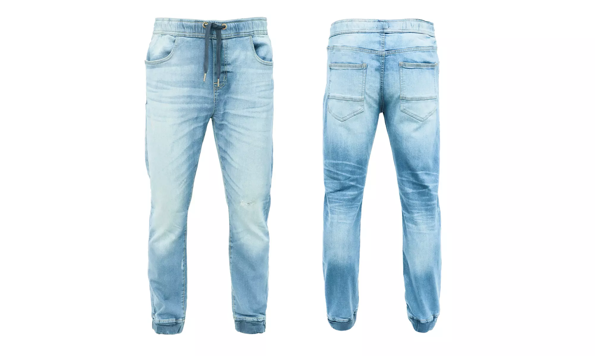 Men's Elasticated Denim Joggers with Drawcord