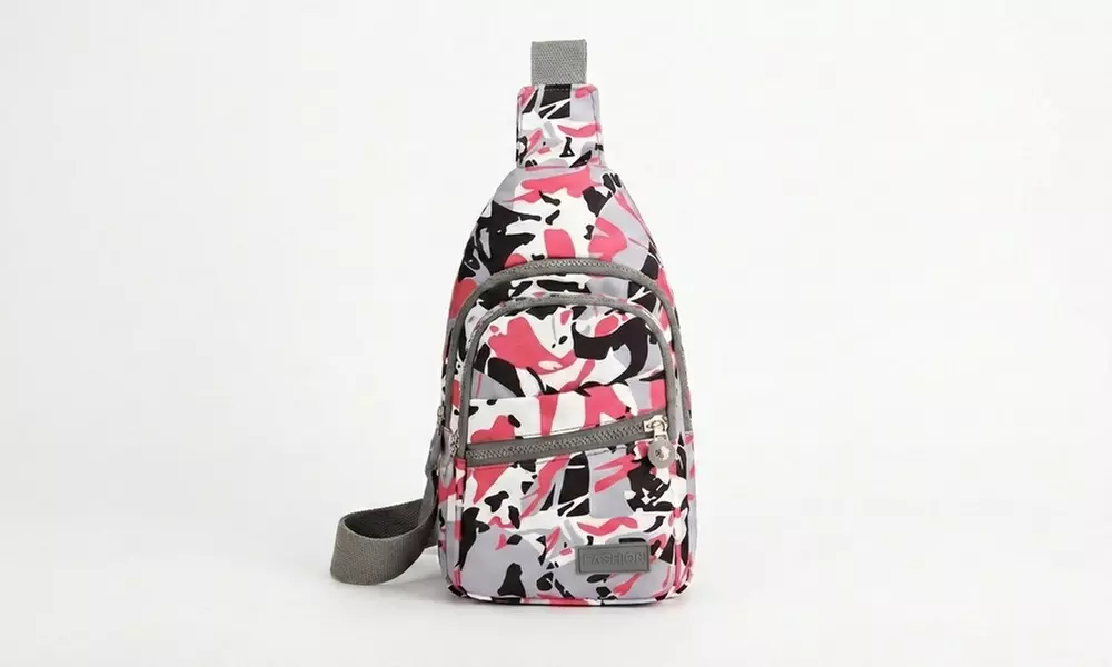 Nylon Chest Sling Bag with Hidden Earphone Port