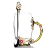 Image 4: Colourful Flower Glass Teacup with Spoon