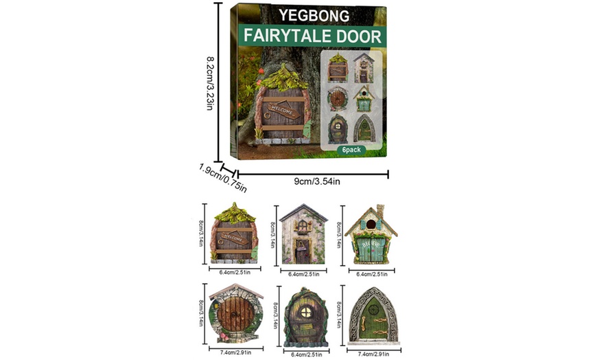 Image 13: 6- or 12- Pack of Miniature Fairy Garden Doors