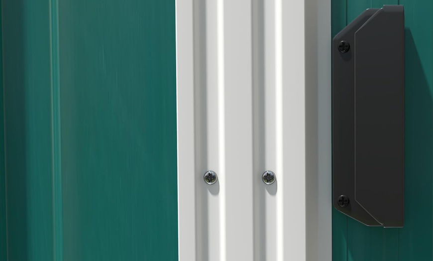 Image 5: Outsunny 7 x 5ft Galvanised Metal Garden Shed with Foundation