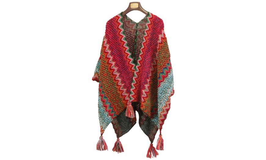 Image 4: Women's Open Front Poncho Cape Shawl