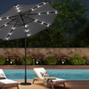Image 1: Rotatable Solar Lighting Garden Umbrella with Fillable Base