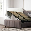 Image 3: Fabric Borneo Ottoman Bed with Optional Mattress